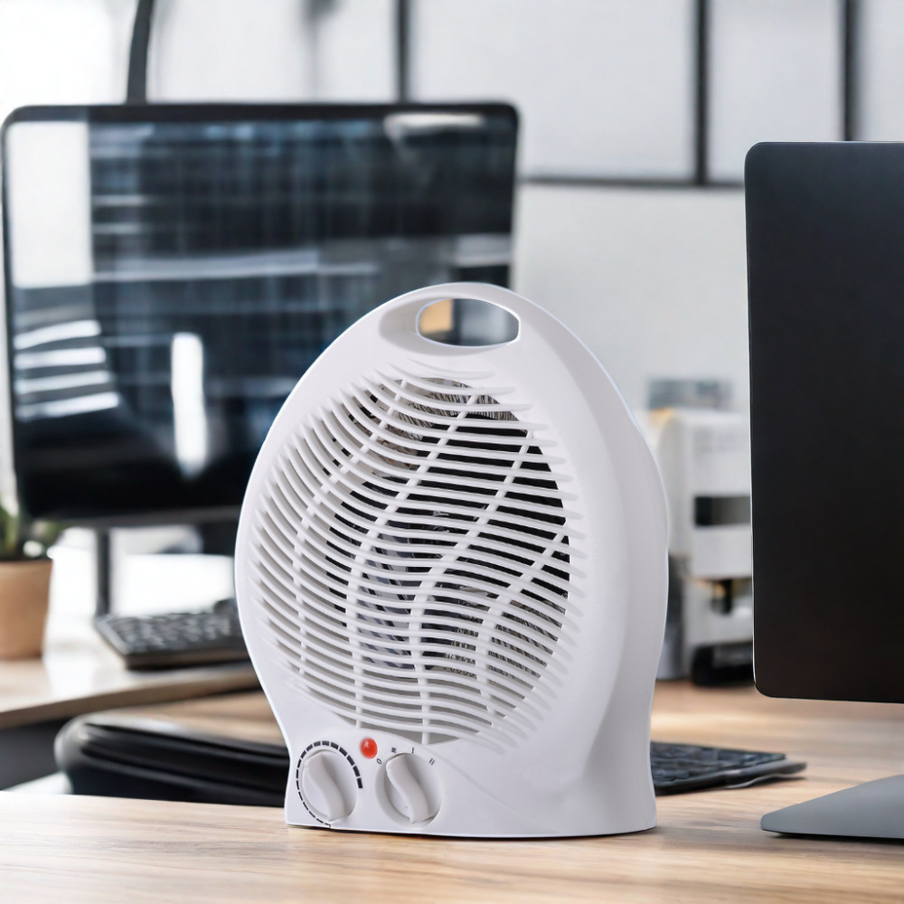 Portable Fan Heater Ceramic PTC Electric Space Room Heater 1000W 2000W 2 Heat Overheat Protection Safety Fuse VDE Desktop Office detail