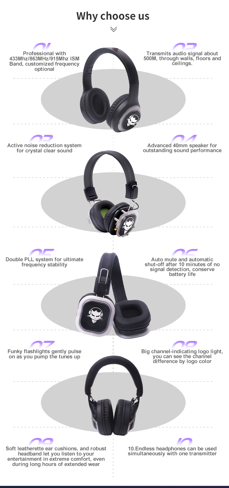 Silent Disco Headphones F39 Hifi Wireless Headset Earphone Electronics Wireless Headphones detail