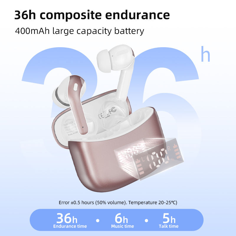 Wireless Earphones Bt Earphones Bt5.4 TWS Wireless Earbuds 13mm Drivers Balanced Sound AAC/SBC Support IPX5 Waterproof Earbuds product view