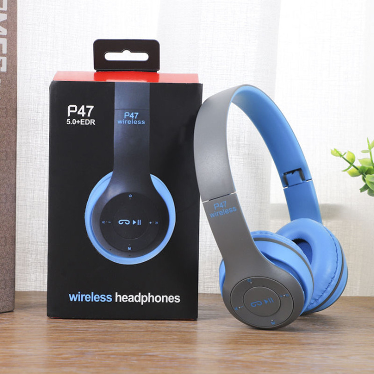 Cheapest Earphones Online Gaming Headset Handsfree P47 Wireless Cheap Price Headphones Over Ear Cordless Earphones With Mic detail