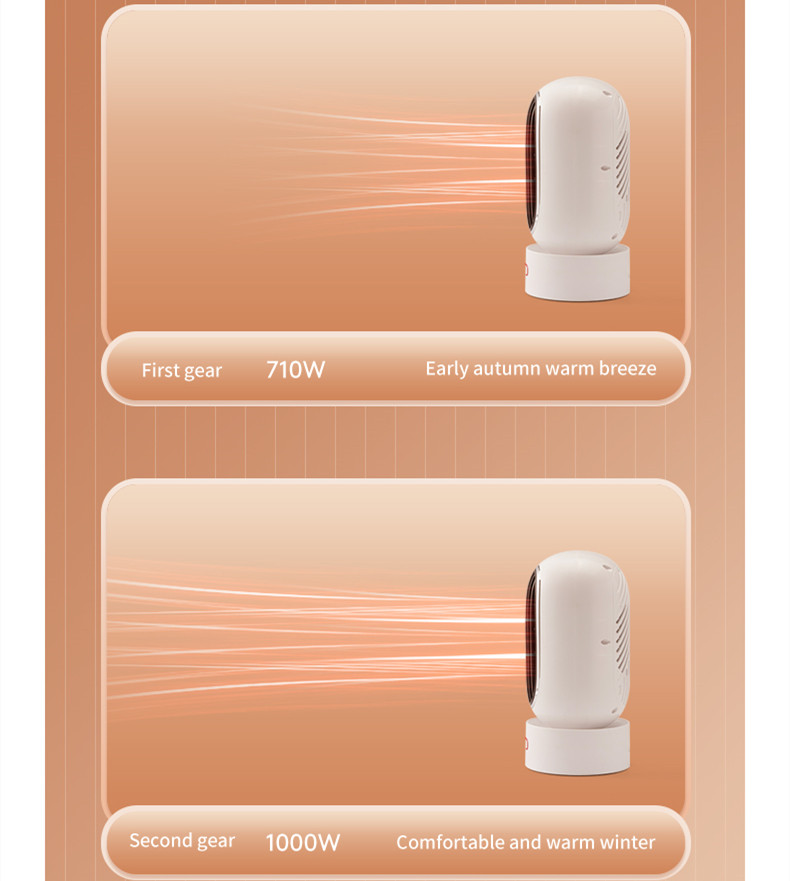 New Arrival Fan Heater 1000W Simple Design Portable Timed Shutdown 120 Degree for Bedroom Household Office Winter Product detail