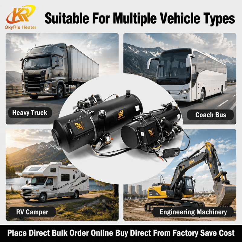 OkyRie WH-15B 15KW Diesel Only Hydronic Parking Heater Defrost Cabin Window Warm Engine Heavy Machinery Heater detail