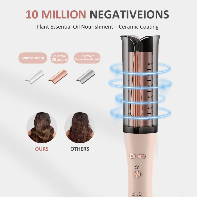 Automatic Ceramic Hair Curler Electric OEM&ODM 32mm Rotating Barrel Custom Colors PTC Heater 4 Temp Portable for Travel Home Use detail