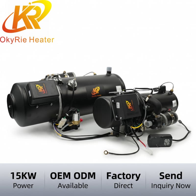OkyRie WH-15B 15KW Diesel Only Hydronic Parking Heater Defrost Cabin Window Warm Engine Heavy Machinery Heater