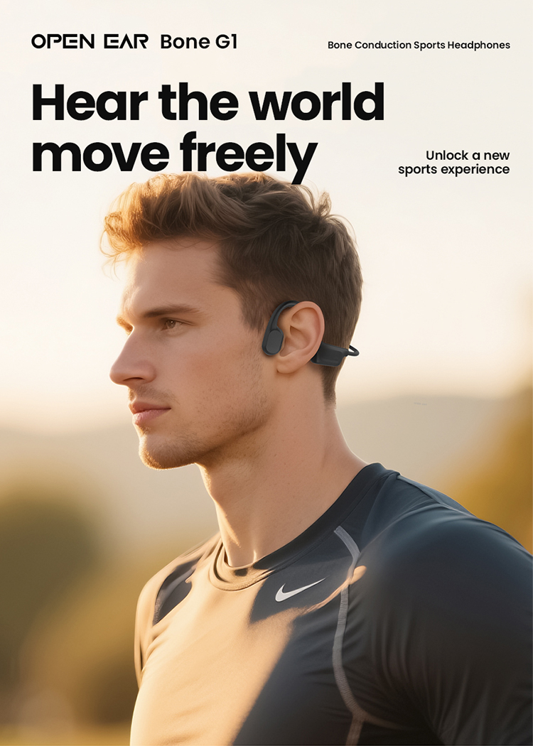 ALOVA New Product Ear Hook Secure Fit Open Ear Headphone IPX7 Bone Conduction bluetooth Sport Wireless Earphones for Cycling detail