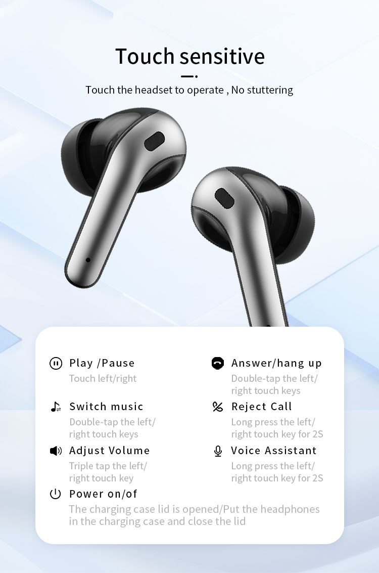 Hot-selling Noise-Canceling Wireless In-Ear Headphones with Digital Display Waterproof Sweatproof Long Battery Life BT Earphones detail