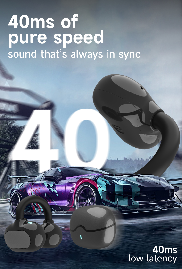 C01 Wireless Open Ear Sports Earbuds with Charging Case IPX4 Waterproof Built-in Mic Clip-On Earphones for Fitness Running detail