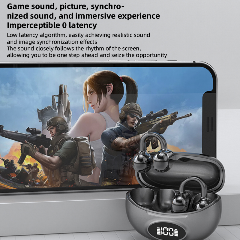 Yumondear W19 Wireless Ear Hook Earphone HIFI Stereo Sports Earbud LED Display Waterproof  Chip for Outdoor Running/Gym product view