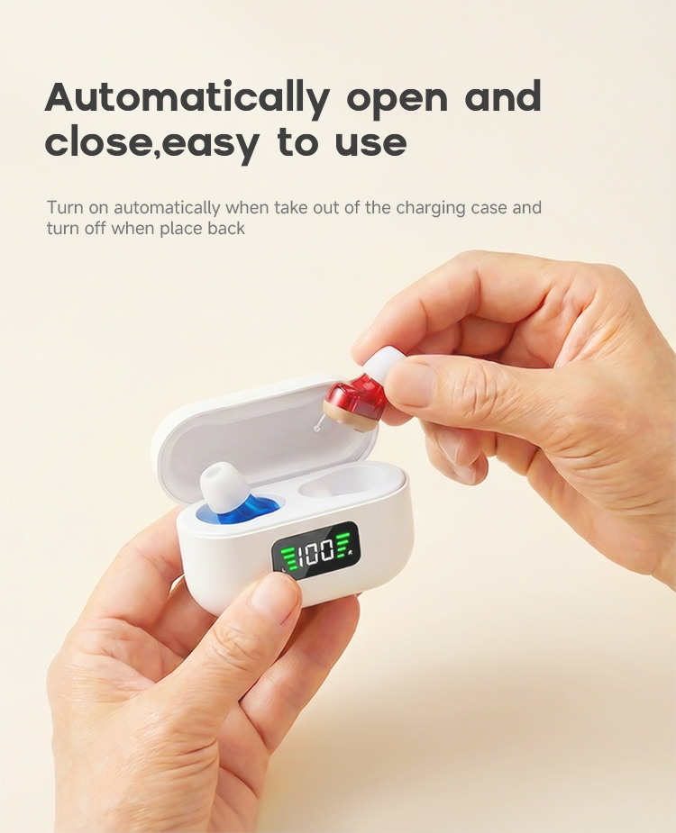 Greatears Rechargeable CIC In-Ear Hearing Aids-Portable Wind-Resistant for Elderly detail