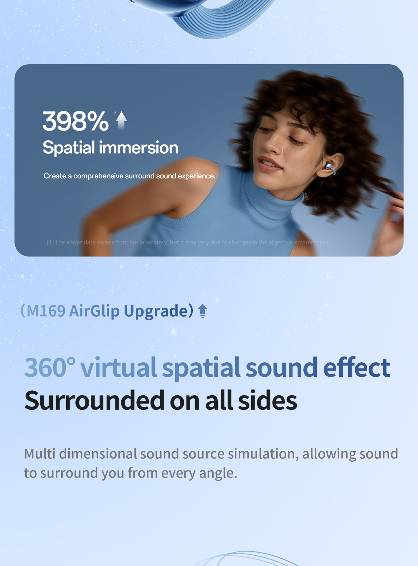 M169 Earbuds Earphone Headphone Hot-Selling Ear Clip Wireless for 6.0 Headset Voice Gesture Control Ultra-long Battery Life High detail