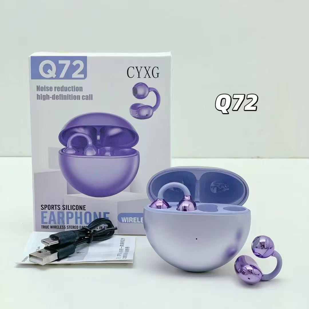 ZongX Wireless Earbuds with Earhooks Purple Open Ear Design Comfortable Fit for Sports and Daily Use detail