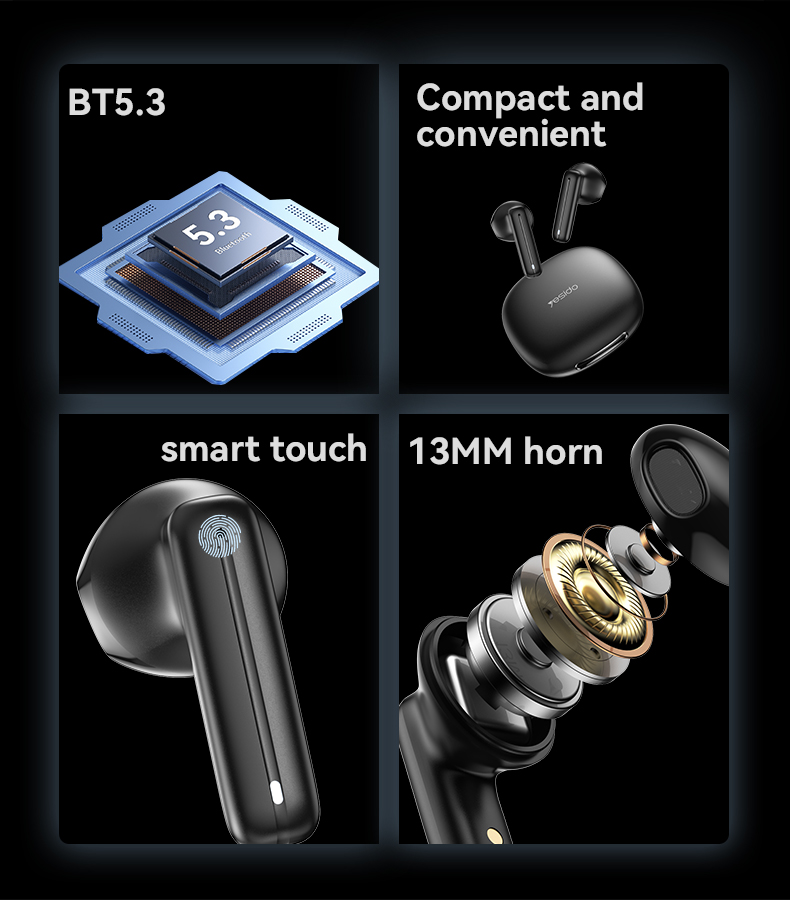 Yesido TWS25 BT5.3 TWS  With HD Microphone Without Delay Semi-In-Ear Headset Wireless Earphone Wireless Headphone product view