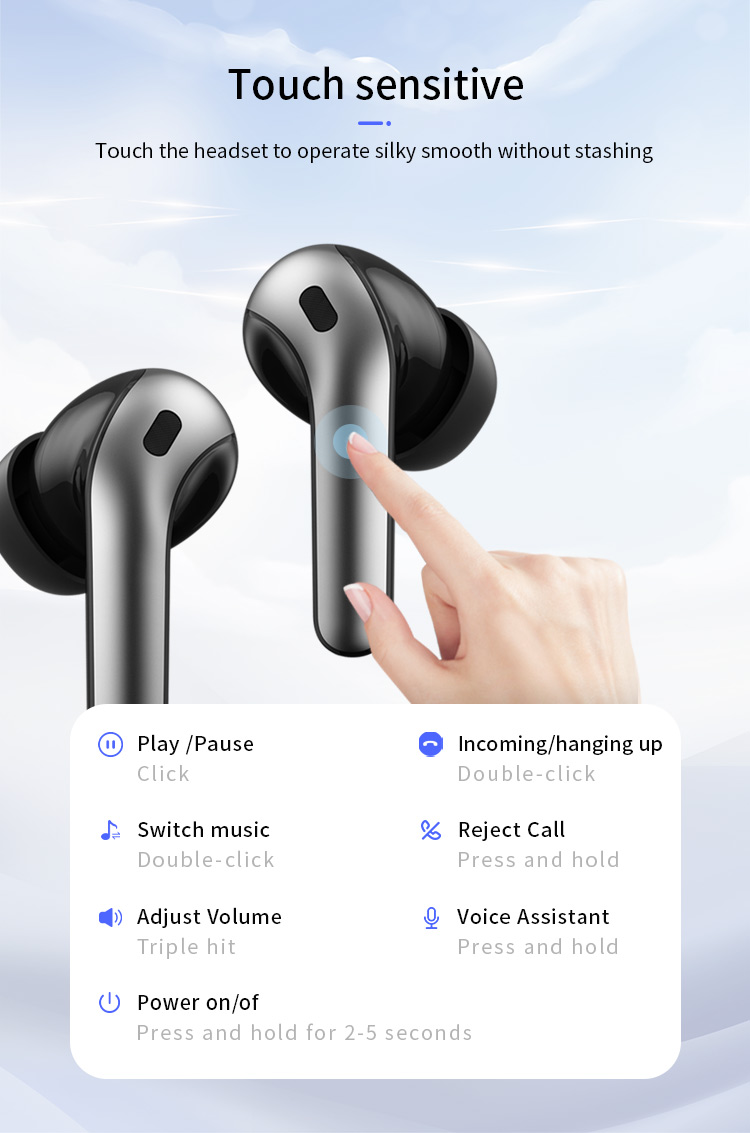 Custom Brand Portable TWS Earbuds Mini OEM X15 Wireless In-Ear Earphones Touch Control Fast Wireless Charging Digital Display JL detail