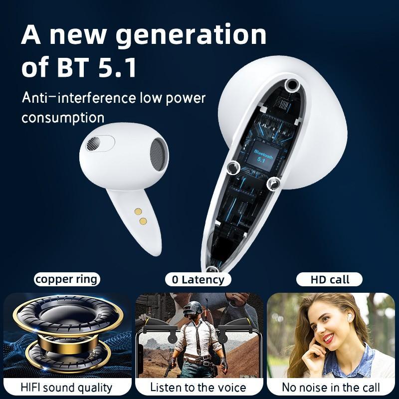 Original P18 TWS Wireless Earbuds BT 5.1 with Digital Display IPX6 Waterproof APT-X Type-C Charging product view