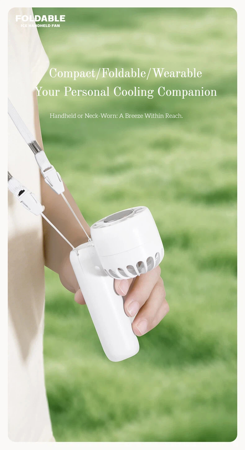 2026 Outdoor Summer Strong Wind Three-Speed Household Handheld Foldable Electric Portable Mini USB Rechargeable Air Cooling Fan detail