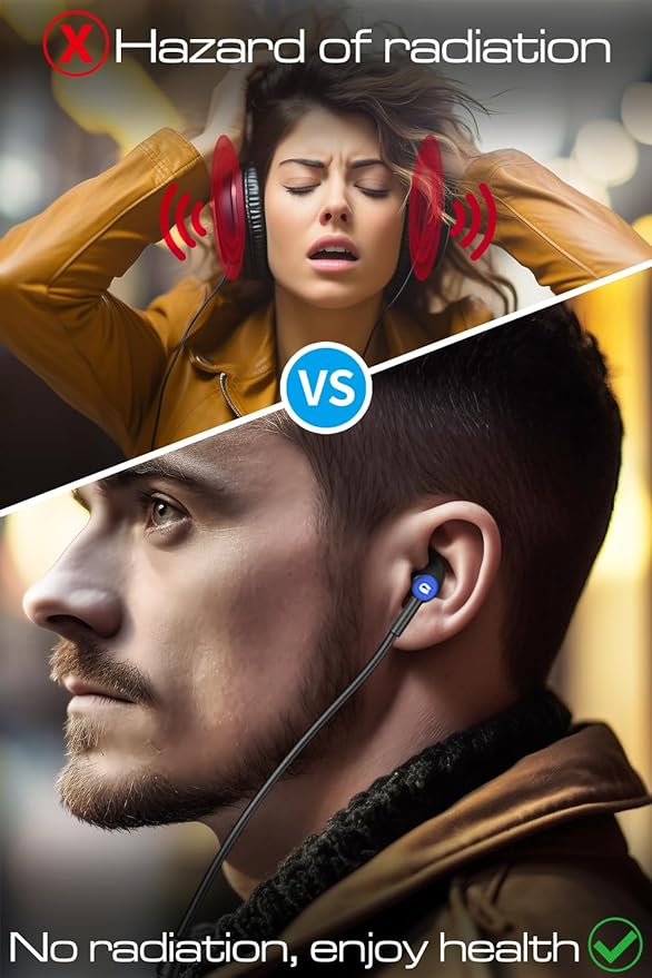 Neckband Earbuds Anti-radiation Safe Air Tube Headsets  for Mobile Safety Handfree Sports Wireless Earphones product view
