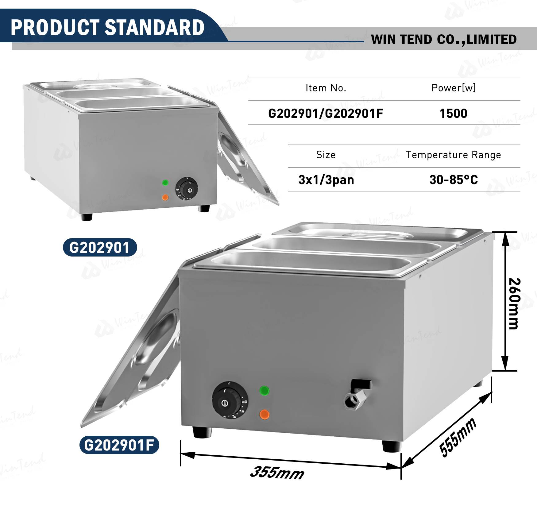 Commercial Bain Marie Food Warmer Display 4 Pans Heater Stainless Steel Electric Buffet Heater detail
