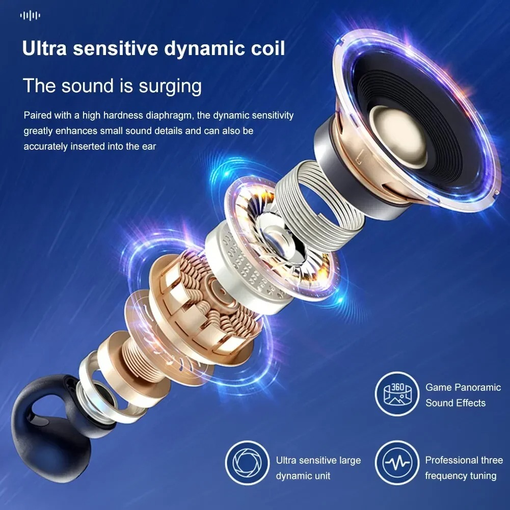 Clip-on  Earphones T75 TWS Earbuds Noise-Canceling Bone Conduction Earphones Wireless Sport Earbuds for Smart Phones product view