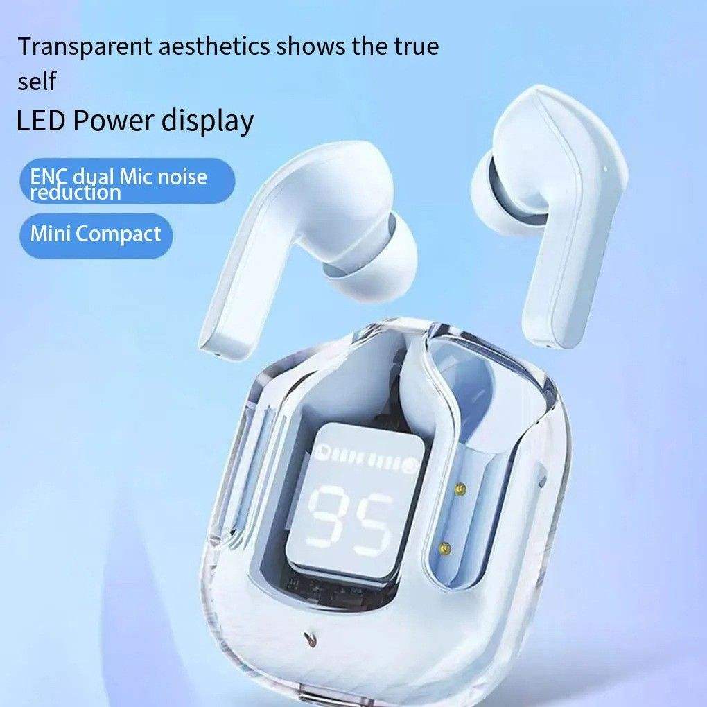 Hot Sale Air31 TWS Earbuds Transparent Crystal Wireless Earphone Pods In-Ear Headphone with LED Battery Indicator detail