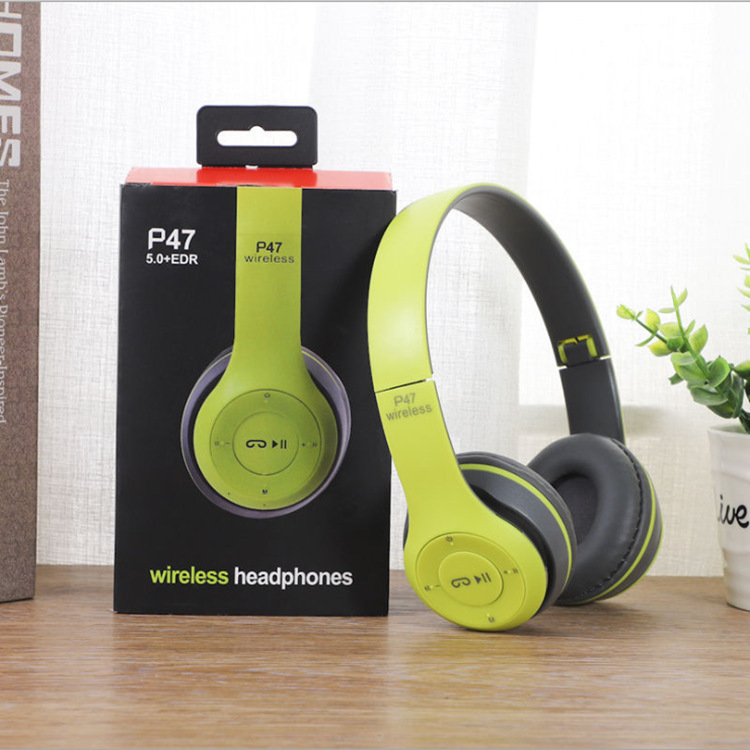 Cheapest Earphones Online Gaming Headset Handsfree P47 Wireless Cheap Price Headphones Over Ear Cordless Earphones With Mic detail
