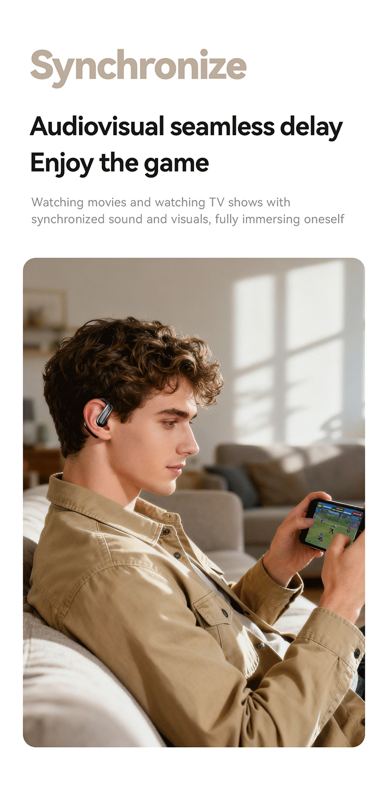 Hi-Res Audio Wireless Earbuds Mini Earrings Ear Clip Sports Earphones HD Voice Call 30ms Low Latency IPX5 Noise Cancellation detail