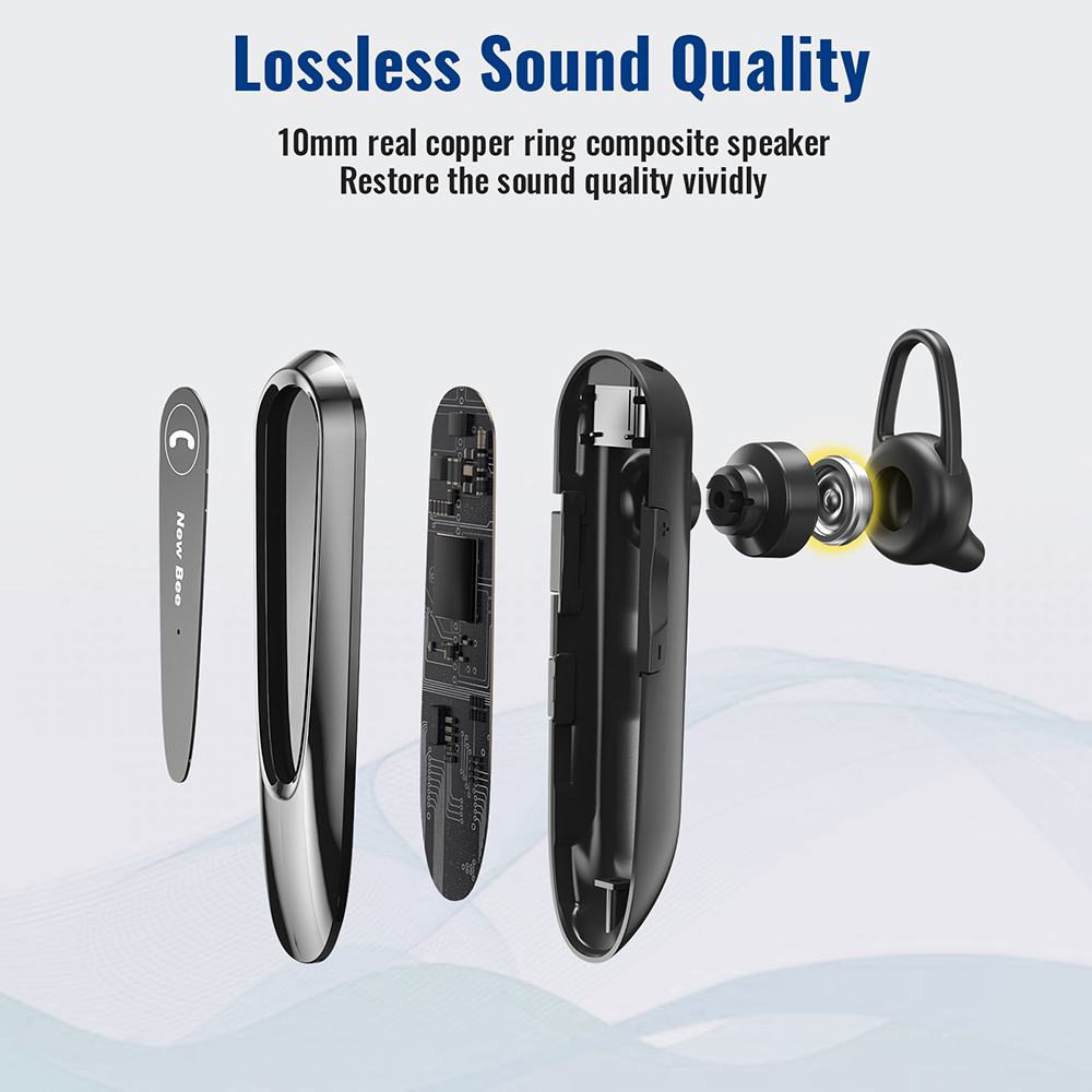 New Arrival New Bee QCC 3020 Chipset Business Headphone Single Ear Wireless  Earphone Headset LC-B45 detail