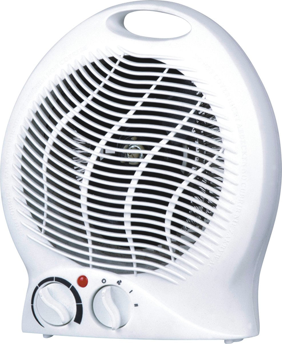 Compact 2000W Tabletop Fan Heater with 5-Rib Grill Adjustable Thermostat for Bedroom and Office