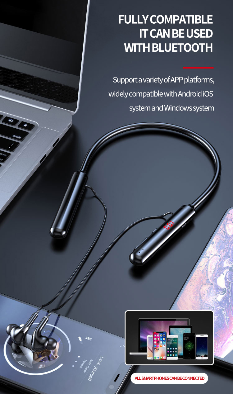 S960 Radio Wireless Earphone Neck Band Stereo Noise Reduction IPX-7 Waterproof Running Sports Earbuds with Microphone Neckband detail