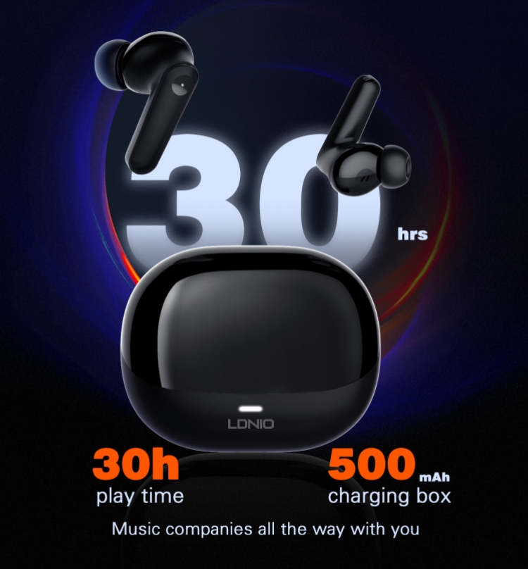 LDNIO T05 Hot Selling Oem Odm Tws Earbuds Gaming In-ear Earbuds Bt 5.3 Tws Wireless Headphone Earphone Earbuds detail