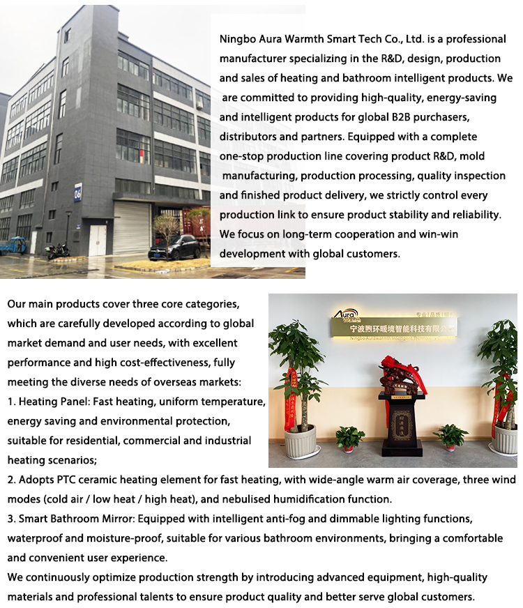 OEM Customization Aluminum Frame  No Noise Freestanding Ceiling Wall Mounted Carbon Crystal Infrared Overheat protection Heater product view
