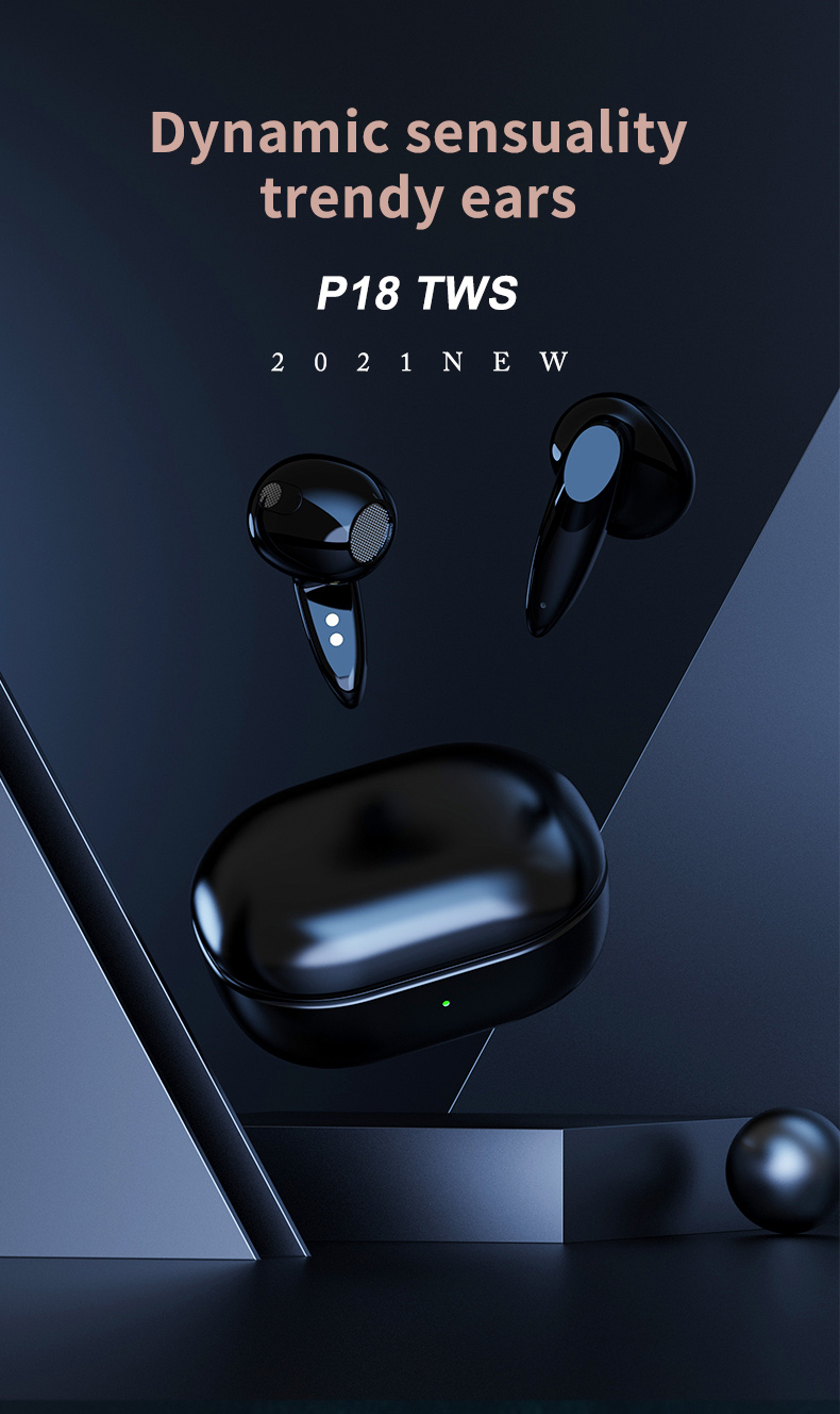 Original P18 TWS Wireless Earbuds BT 5.1 with Digital Display IPX6 Waterproof APT-X Type-C Charging detail