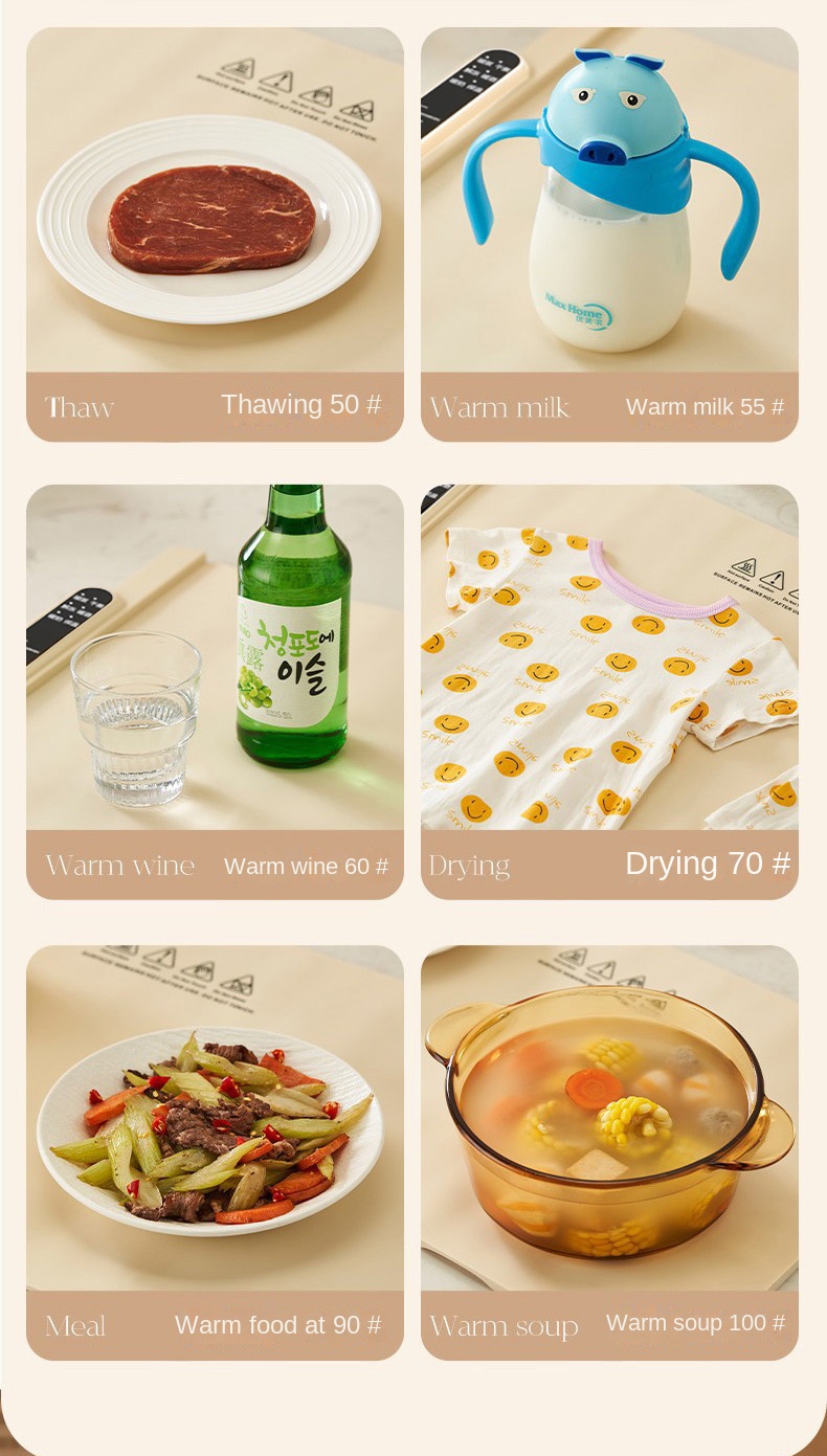 Silicone Heating Vegetable Pad with Foldable Flexible Warm Cutting Board for Household Kitchen and Winter Food Preparation detail
