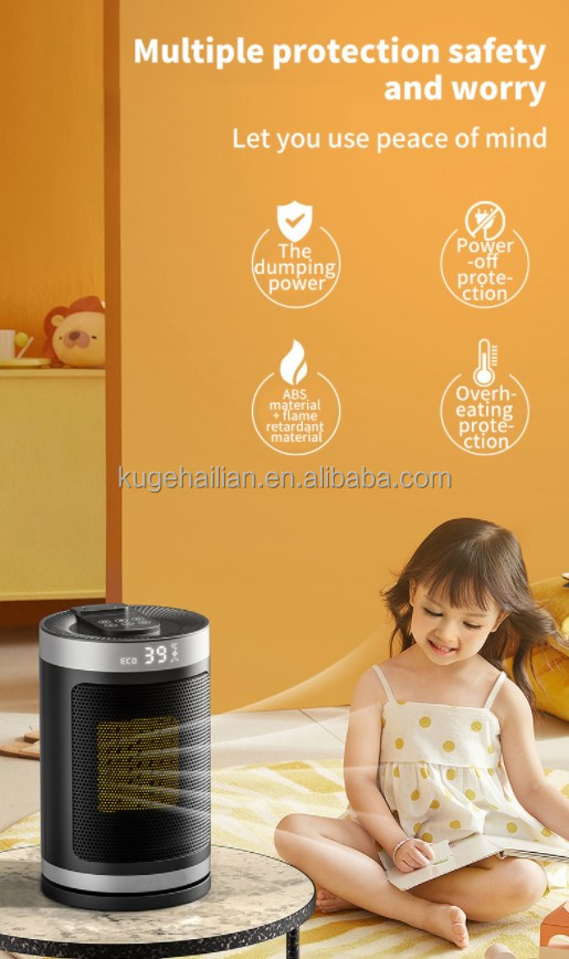 Indoor Fast Balanced Heating Quiet and Warm1350W/2000W Standing Electric PTC Ceramic Heater detail