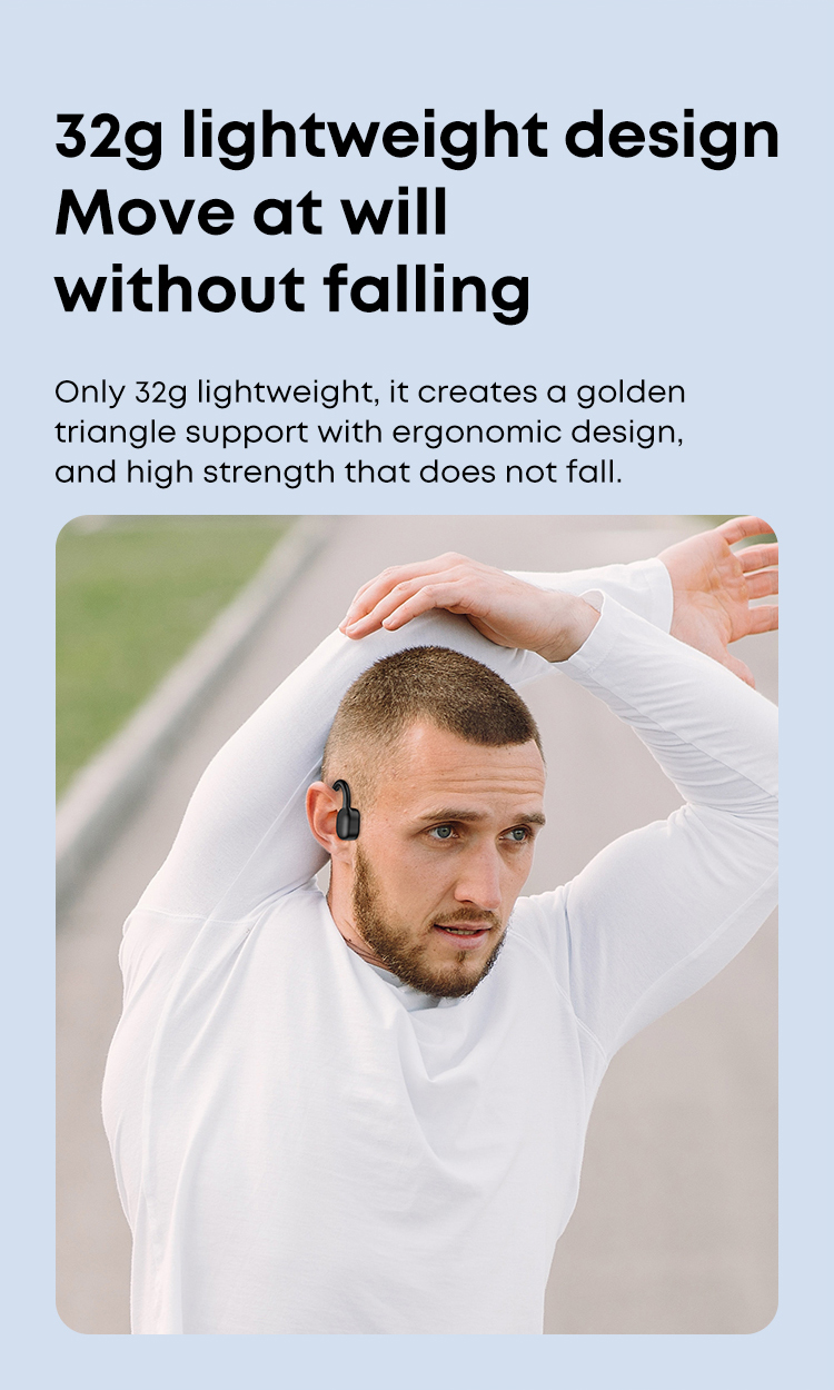 Custom OEM Bone Conduction Headphone Wireless Sport Earphones Open Ear TWS IPX8 Waterproof Bluetooth Headset With 16G TF Card detail