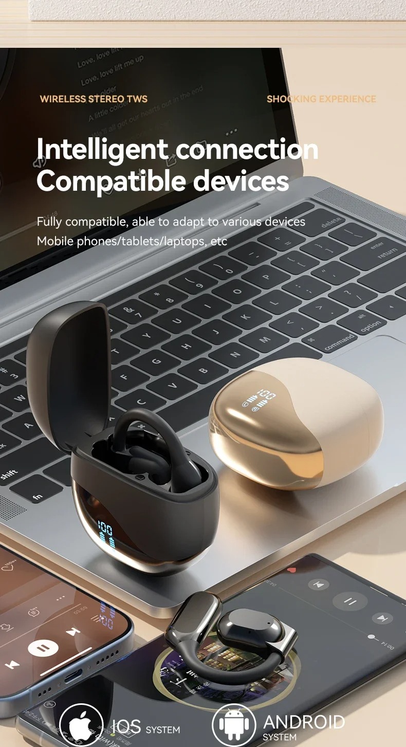 Hot Selling Ai Translator Earbuds 144 Languages Ear Hook Open air Conduction Tws BT Wireless Smart Translate Earphone detail