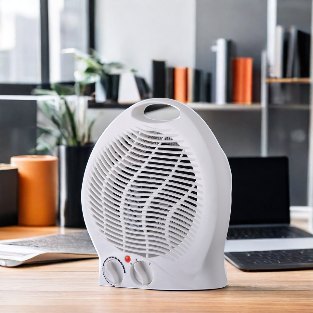 Portable Fan Heater Ceramic PTC Electric Space Room Heater 1000W 2000W 2 Heat Overheat Protection Safety Fuse VDE Desktop Office detail