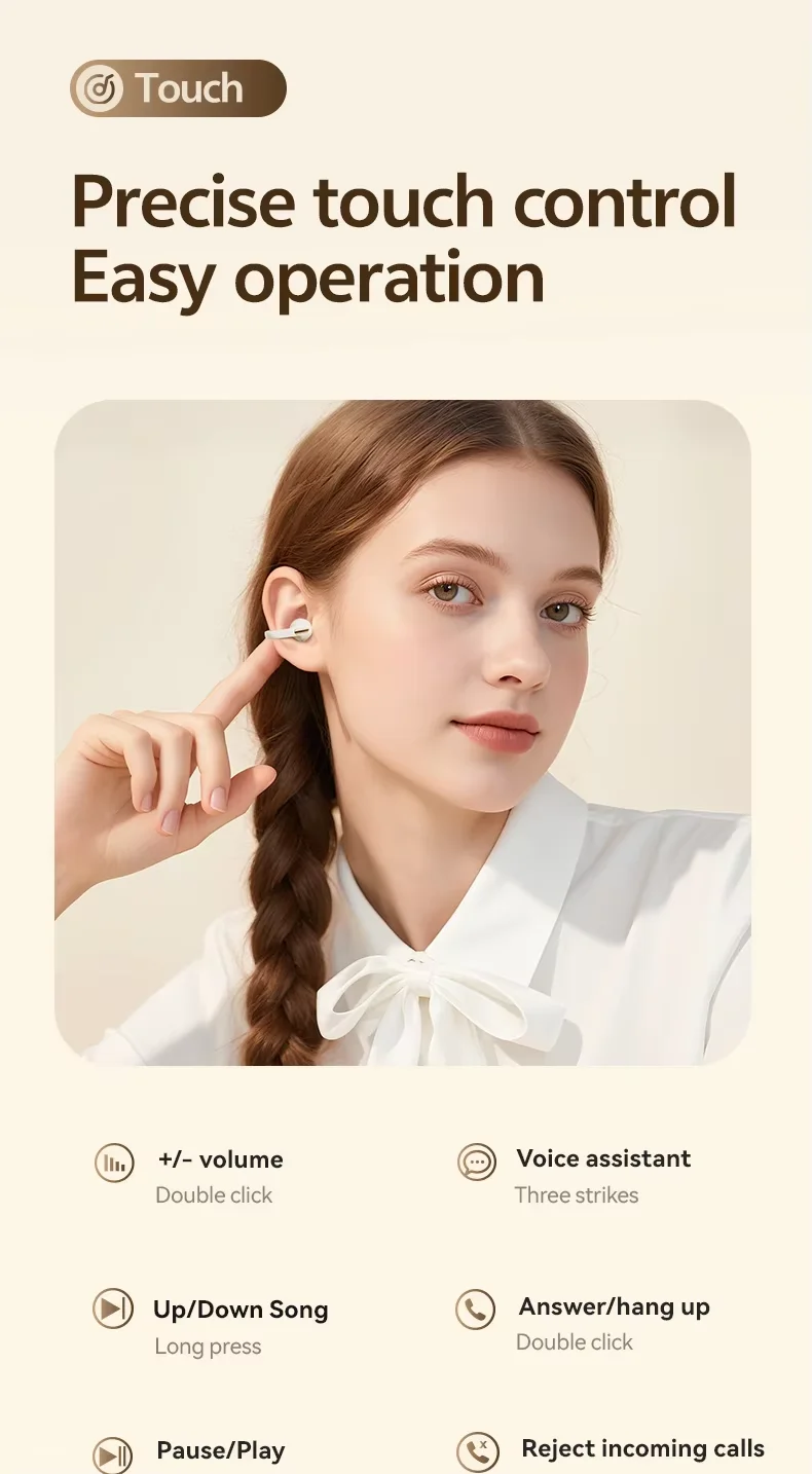 Best Seller M136 Open Ear Clip Earbuds 5.3 Bluetooth Sports Headphones HD Call Noise Cancelling LED Display Audifonos Bluetooth detail