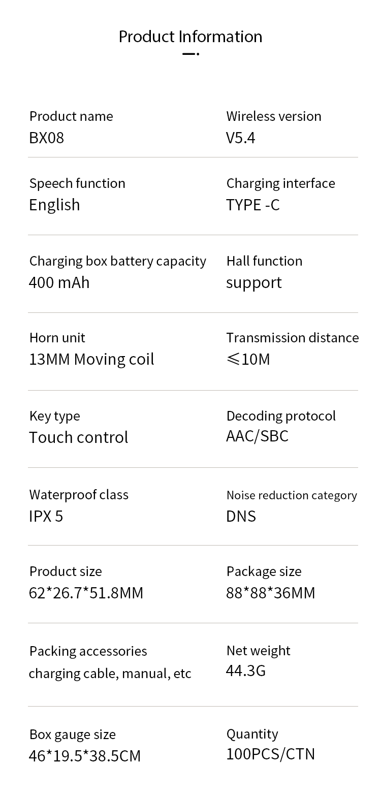 Hot-selling Noise-Canceling Wireless In-Ear Headphones with Digital Display Waterproof Sweatproof Long Battery Life BT Earphones detail