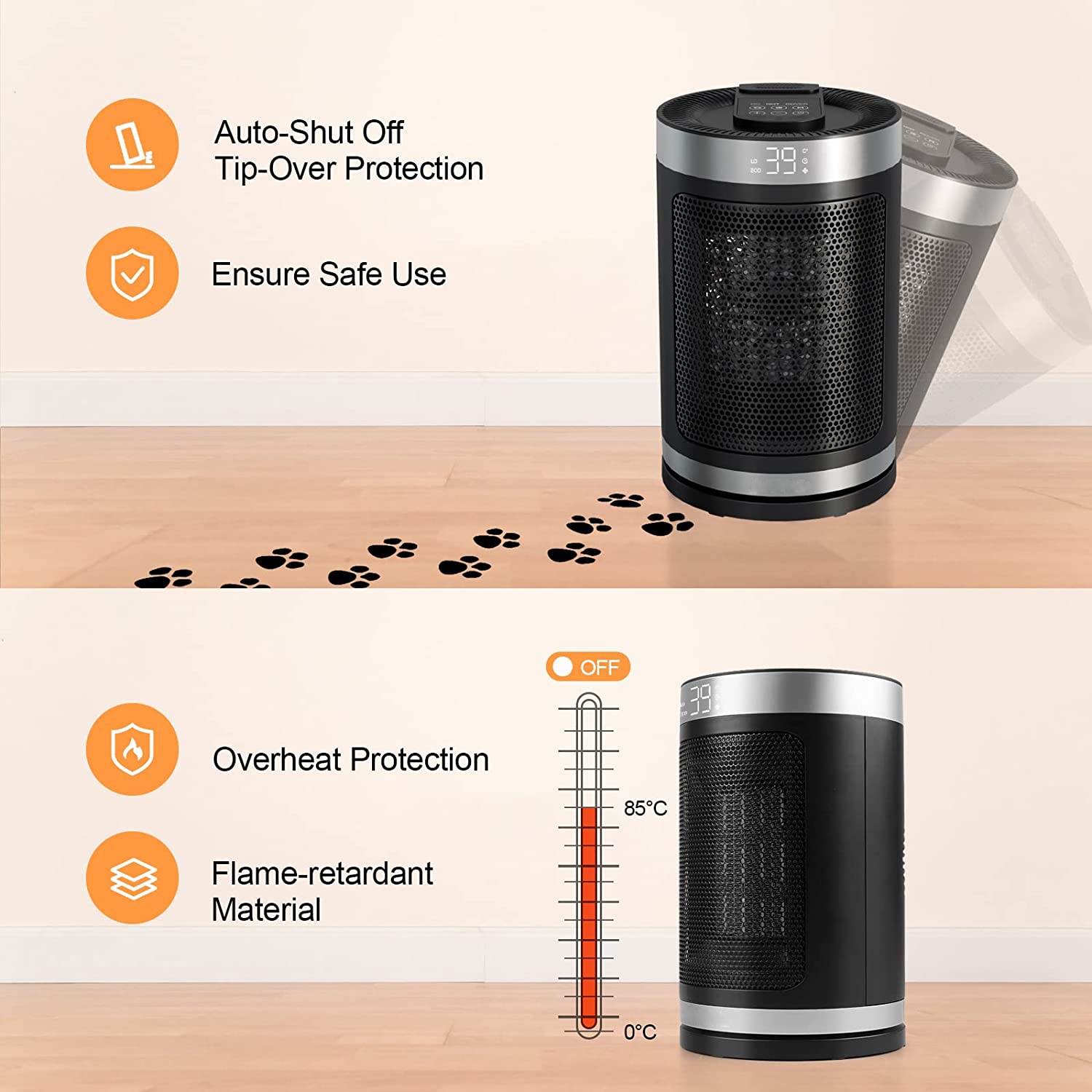 Convenient Small Household Desktop Multi-function Electric Fan Heater Fast Heating and Noise Free Space Heater detail