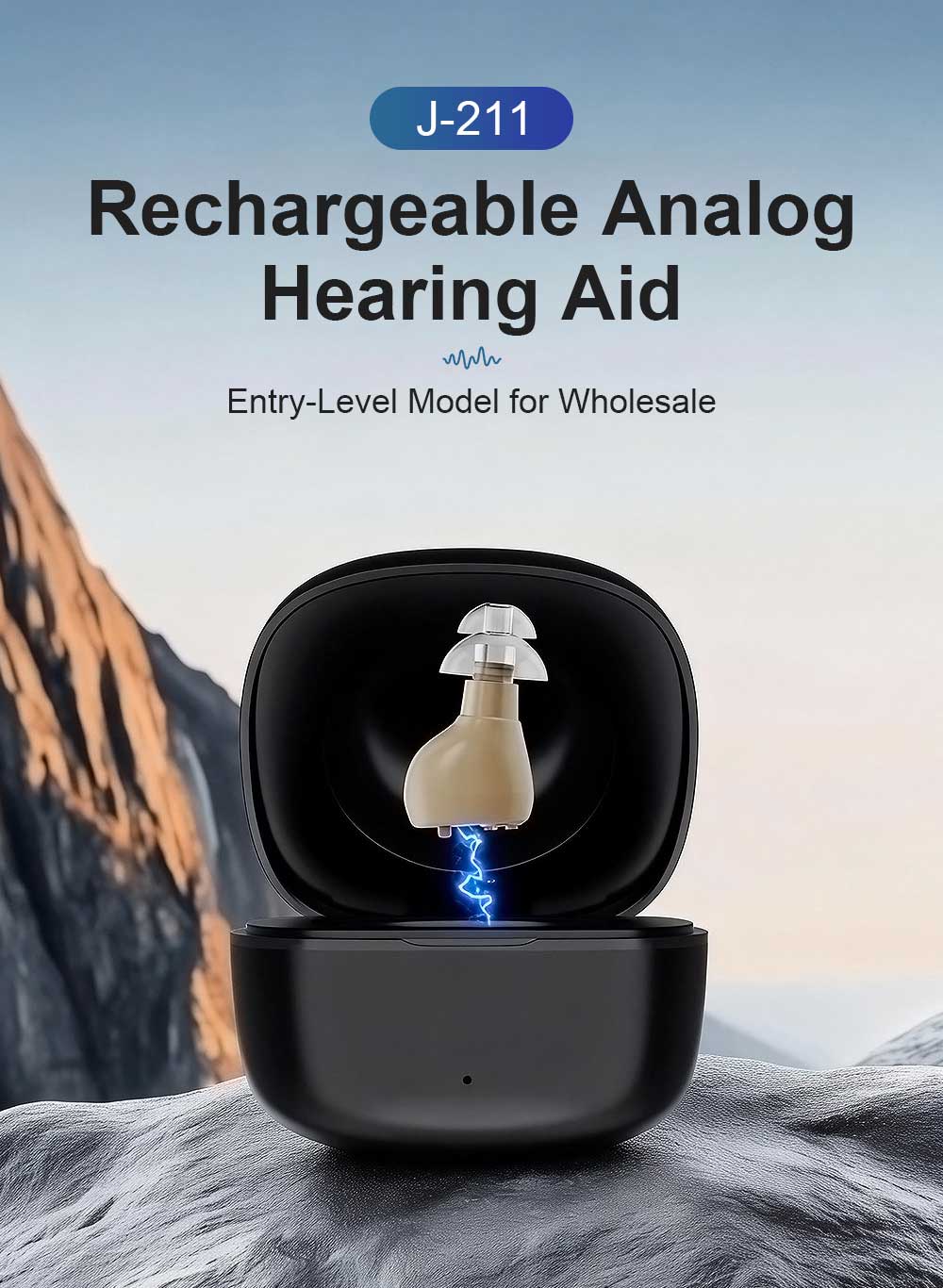 Mini Rechargeable ITE Hearing Aids OTC Analog Sound Amplifier Seniors Elderly Adults Noise Cancelling Eco-Friendly Professional detail