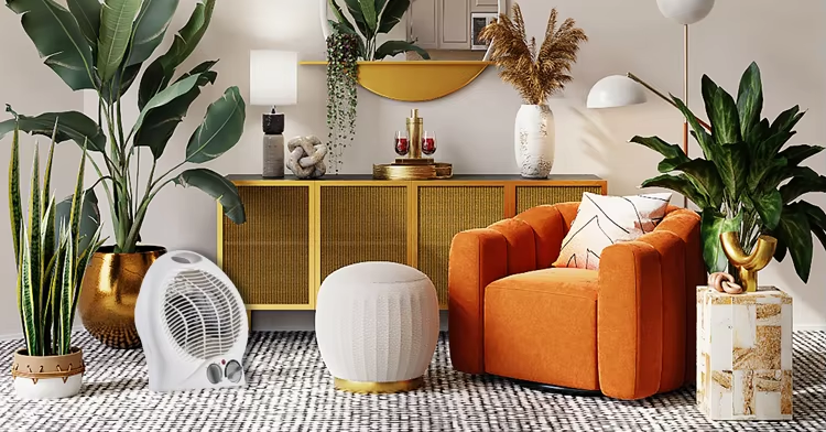 1000/2000W Electric Heaters with Cool/Warm/Hot Wind Fan and Power Indicator Light detail