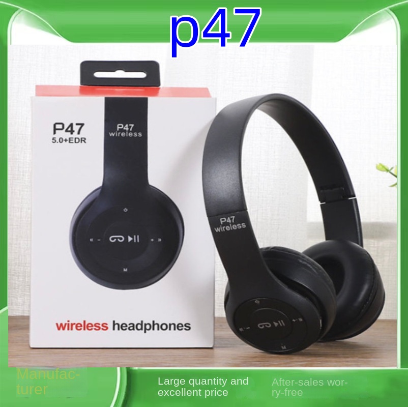 Cheapest Earphones Online Gaming Headset Handsfree P47 Wireless Cheap Price Headphones Over Ear Cordless Earphones With Mic product view