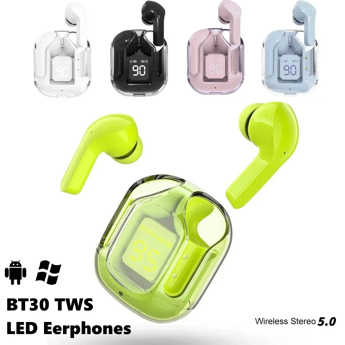 Eraysun Air31 Earbuds Transparent TWS True Wireless Noise Cancelling In-Ear Gaming Headset Waterproof Business Boat Earphone detail