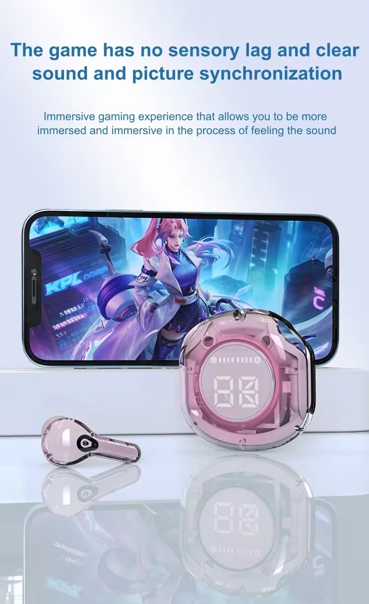 High Quality Transparent Crystal  Air39 Tws Ear Buds Earphones Auriculares Audifonos Wireless Headphone air 39 Earbuds Pods detail