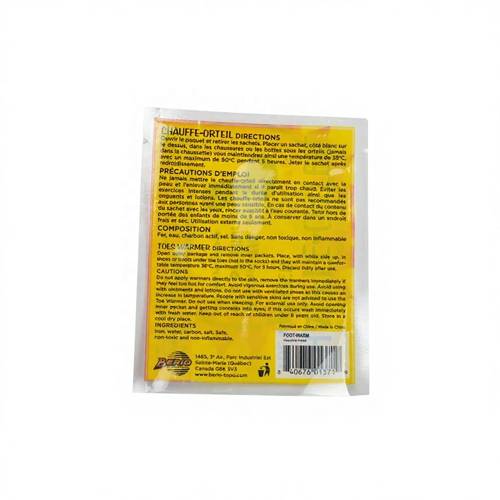 Foot Warmer Fabric Long Lasting Magic Foot Warmer Heat Pouch Disposable Heater product view