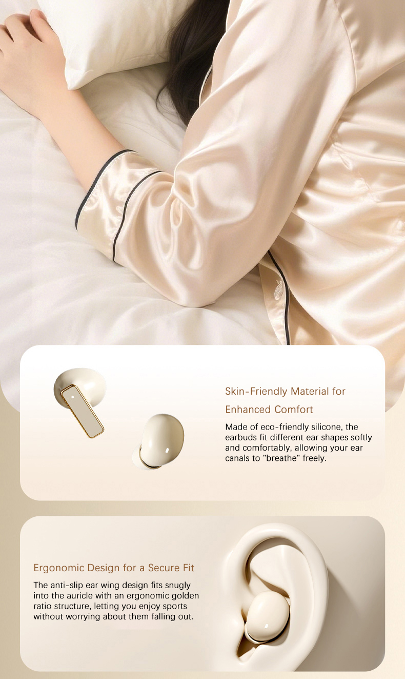 Customizable Y42 2-in-1 Couple Design Wireless Earphones, Digital Display Earbuds, Comfort Fit for Side Sleeping & Daily Sharing detail