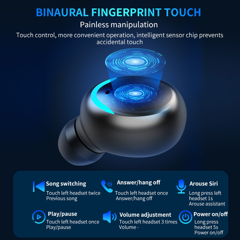 F9 Audifonos Mini Fone De Ouvido True Wireless Touch Control LED Display  Earphone Touch Control Headphone detail