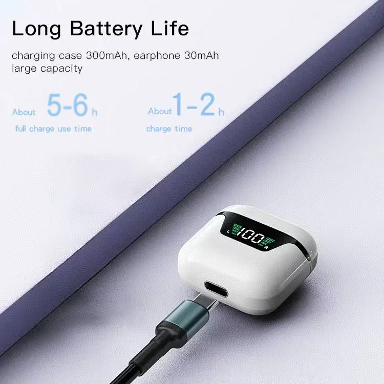 X50 X60 X90 Semi-In-Ear Wireless Earbuds TWS HIFI Stereo Earphones with Intelligent Noise Reduction and Dual LED Digital Display product view