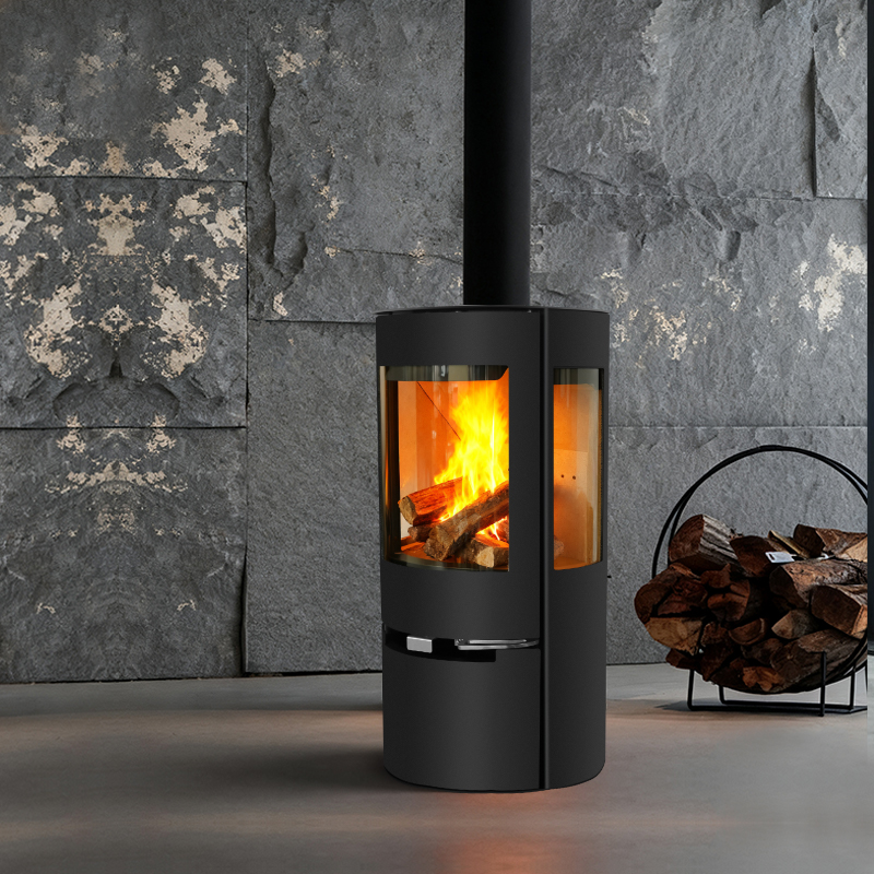 Low Energy Consumption 82% Efficiency Modern Round Design Wi-Fi  Control Indoor Heating Stove That Heats with Wood Burning product view