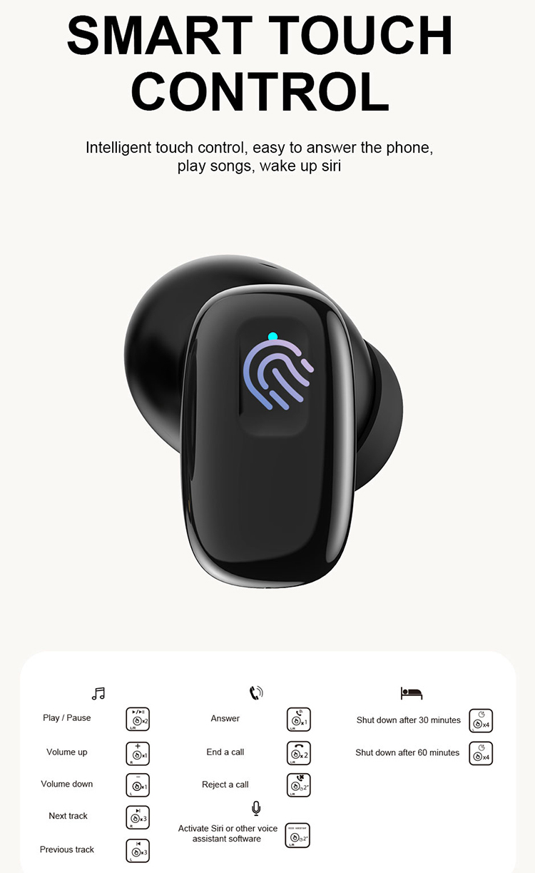 High Quality TWS Earbuds with Fabric Shell Factory's Latest LCD Screen Display In-Ear Headphones Mini Earphone detail